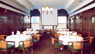 private room with 8ft screen for functions